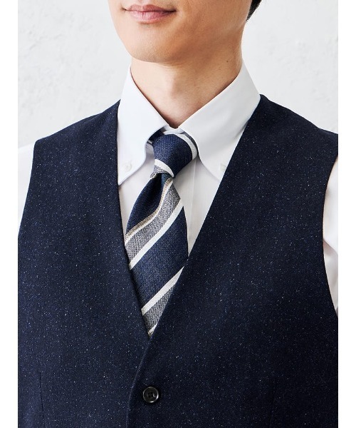 Perfect Suit FActory（パーフェクトスーツファクトリー）の「シルクネップ　ホームスパンベスト　グレー/ブラウン/ネイビー（スーツベスト・メンズ・グレー/ネイビー/ブラウン・M/L/S/LL）」の8枚目の写真