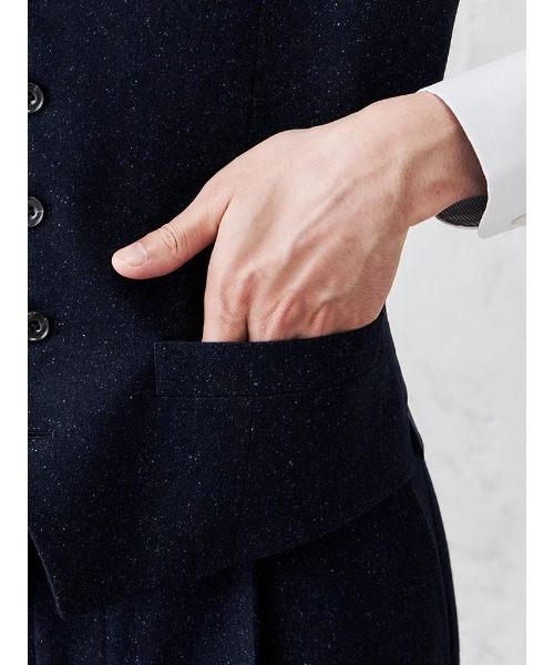 Perfect Suit FActory（パーフェクトスーツファクトリー）の「シルクネップ　ホームスパンベスト　グレー/ブラウン/ネイビー（スーツベスト・メンズ・グレー/ネイビー/ブラウン・M/L/S/LL）」の9枚目の写真