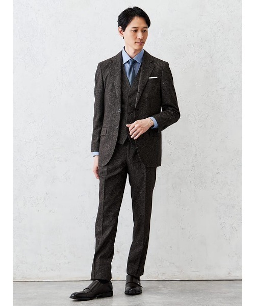 Perfect Suit FActory（パーフェクトスーツファクトリー）の「シルクネップ　ホームスパンベスト　グレー/ブラウン/ネイビー（スーツベスト・メンズ・グレー/ネイビー/ブラウン・M/L/S/LL）」の17枚目の写真