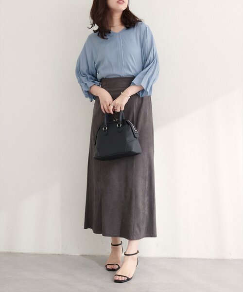 natural couture(ナチュラルクチュール)の「【WEB限定】麻レーヨンタック袖ブラウス(シャツ/ブラウス・レディース・オレンジ/その他1/アイボリー/サックスブルー/ブラック・FREE)」の18枚目の写真