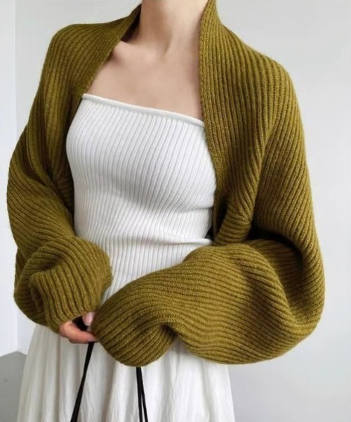 yuue' ( wear )(ユーイ)の「ショートボレロカーディガン(カーディガン/ボレロ・レディース・カーキ/グレー/アイボリー/ブラック・FREE)」の17枚目の写真