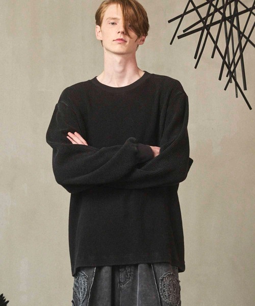UNISEX》Prime-Over Crew Neck Long Sleeve Waffle T-Shirt/プライム