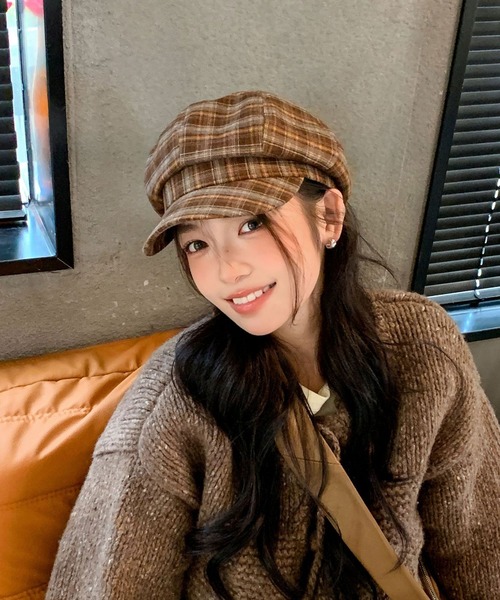 セール】Chiina / チェック柄キャスケット帽（キャスケット）｜Chiina