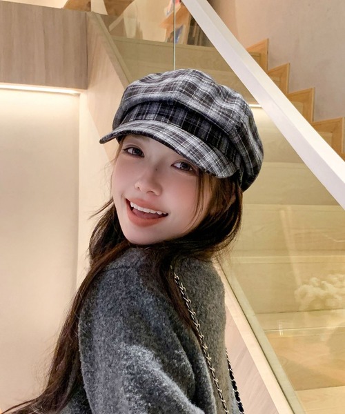 セール】Chiina / チェック柄キャスケット帽（キャスケット）｜Chiina