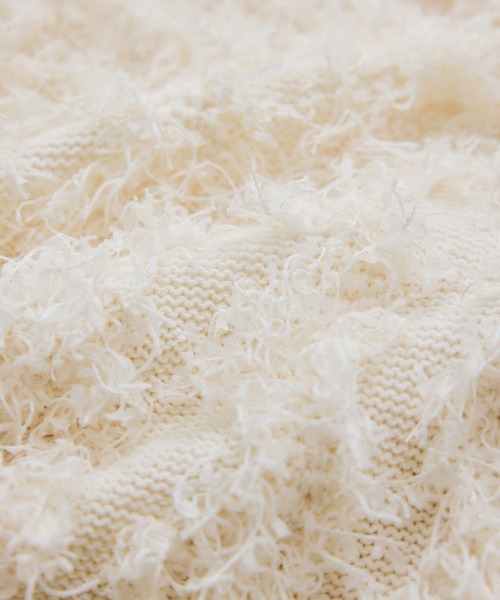 VIS（ビス）の「リボンヤーンフリンジニットプルオーバー（ニット/セーター・レディース・オフホワイト/チャコールグレー/ピンク系その他2・FREE）」の18枚目の写真