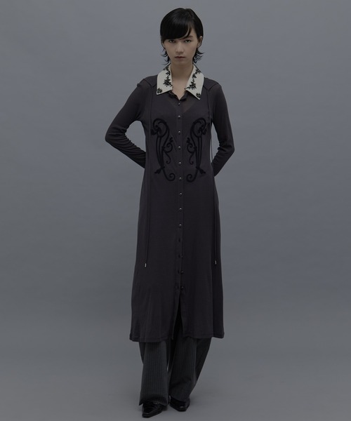 tanakadaisuke（タナカダイスケ）の「【tanakadaisuke/タナカダイスケ】《STUDIOUS別注》iron embroidery cotton sheer one-piece/エンブロイダリーコットンシアーワンピース（ワンピース・レディース・ブラック/グレー・FREE）」の16枚目の写真