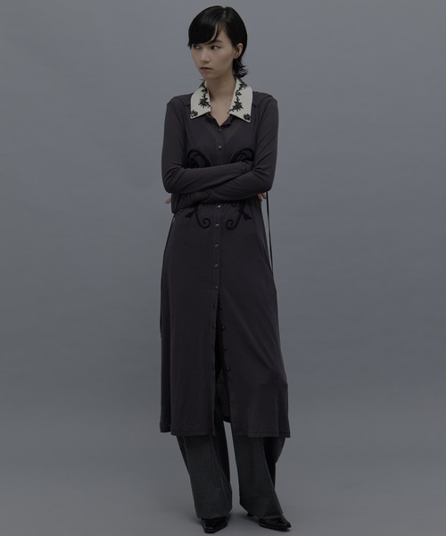 tanakadaisuke（タナカダイスケ）の「【tanakadaisuke/タナカダイスケ】《STUDIOUS別注》iron embroidery cotton sheer one-piece/エンブロイダリーコットンシアーワンピース（ワンピース・レディース・ブラック/グレー・FREE）」の17枚目の写真