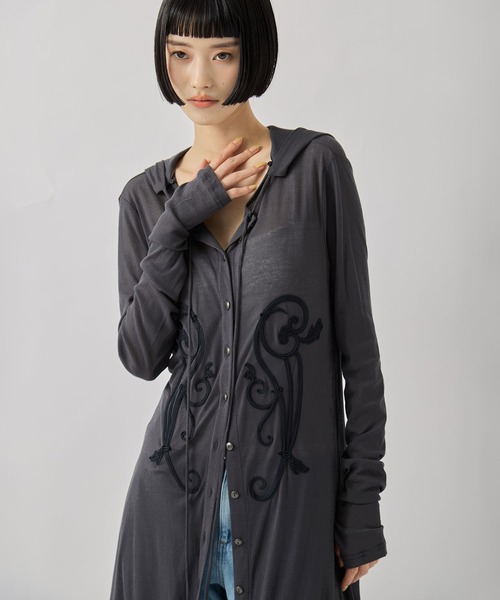 tanakadaisuke(タナカダイスケ)の「【tanakadaisuke/タナカダイスケ】《STUDIOUS別注》iron embroidery cotton sheer one-piece/エンブロイダリーコットンシアーワンピース(ワンピース・レディース・ブラック/グレー・FREE)」の6枚目の写真