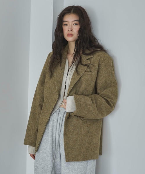 feepur ウール混テーラードジャケット feepur（フェピュール） ジャケット テーラードジャケット ウール混