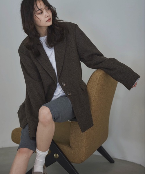 ウール混テーラードジャケット（テーラードジャケット）｜feepur