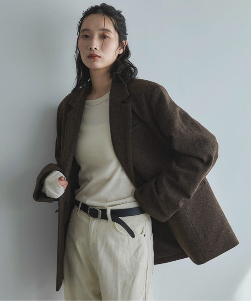feepur（フェピュール）の「ウール混テーラードジャケット（テーラードジャケット・レディース・ベージュ/ブラウン・MEDIUM）」の11枚目の写真