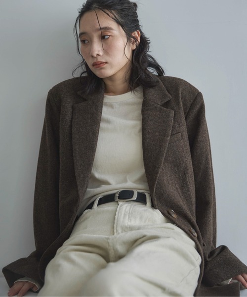 feepur（フェピュール）の「ウール混テーラードジャケット（テーラードジャケット・レディース・ベージュ/ブラウン・MEDIUM）」の17枚目の写真