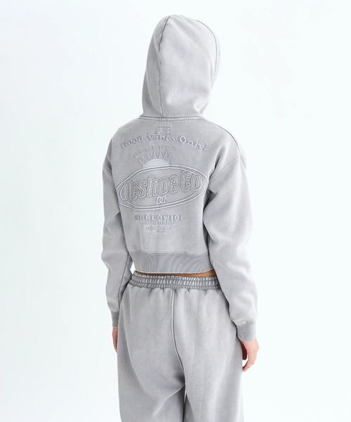 DC SHOES(ディーシーシューズ)の「25 WS HIDDEN SHORT Z/DCジップアップショート丈パーカー・フーディー(パーカー・レディース・ミント/アンティークシルバー/グレイッシュベージュ/ブラック系その他・MEDIUM/LARGE/SMALL)」の8枚目の写真