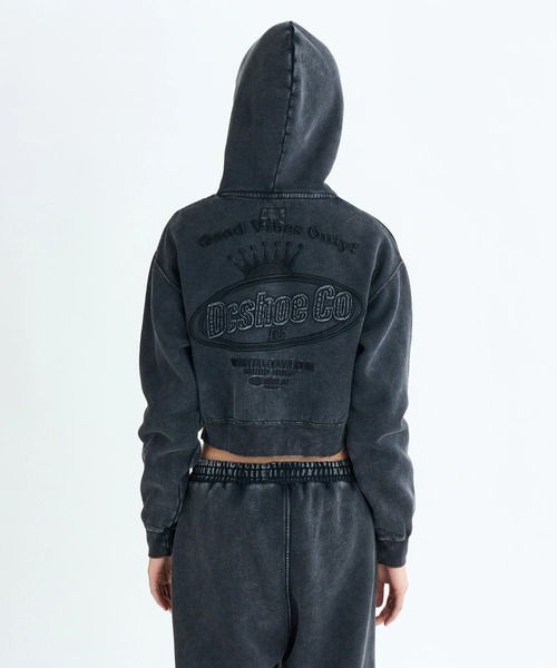 DC SHOES(ディーシーシューズ)の「25 WS HIDDEN SHORT Z/DCジップアップショート丈パーカー・フーディー(パーカー・レディース・ミント/アンティークシルバー/グレイッシュベージュ/ブラック系その他・MEDIUM/LARGE/SMALL)」の20枚目の写真