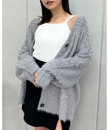 【&soiree】モヘアライクシャギーニットカーディガン