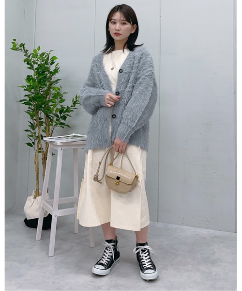 &soiree(アンドソワレ)の「【&soiree】モヘアライクシャギーニットカーディガン(カーディガン/ボレロ・レディース・ブラック/アイボリー/グレー/グリーン・FREE)」の20枚目の写真