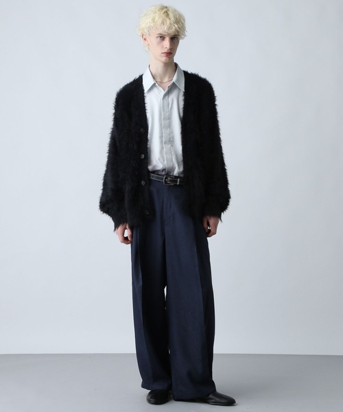 HARE(ハレ)の「ロングシャギーカーディガン(HARE)(カーディガン/ボレロ・メンズ・ブルー/ブラック/パープル/グレー/レッド・SMALL/MEDIUM)」の6枚目の写真