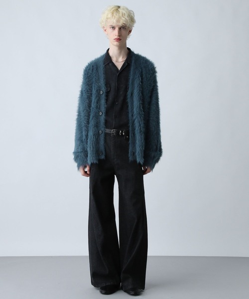 HARE(ハレ)の「ロングシャギーカーディガン(HARE)(カーディガン/ボレロ・メンズ・ブルー/ブラック/パープル/グレー/レッド・SMALL/MEDIUM)」の8枚目の写真