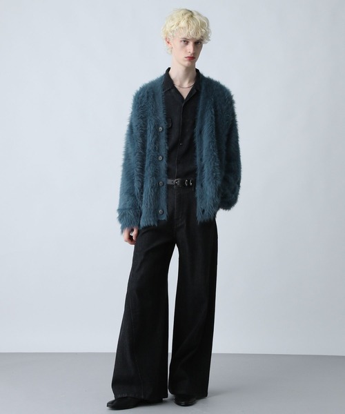 HARE(ハレ)の「ロングシャギーカーディガン(HARE)(カーディガン/ボレロ・メンズ・ブルー/ブラック/パープル/グレー/レッド・SMALL/MEDIUM)」の9枚目の写真