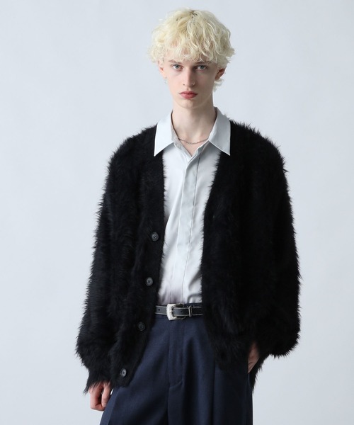 HARE(ハレ)の「ロングシャギーカーディガン(HARE)(カーディガン/ボレロ・メンズ・ブルー/ブラック/パープル/グレー/レッド・SMALL/MEDIUM)」の12枚目の写真