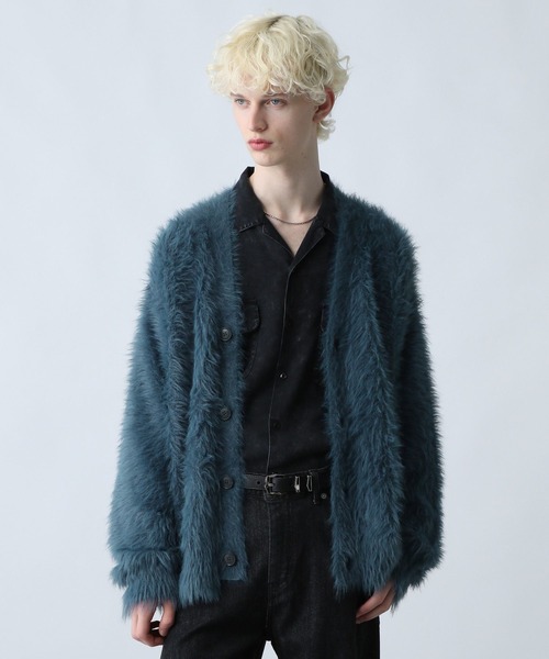 HARE(ハレ)の「ロングシャギーカーディガン(HARE)(カーディガン/ボレロ・メンズ・ブルー/ブラック/パープル/グレー/レッド・SMALL/MEDIUM)」の14枚目の写真