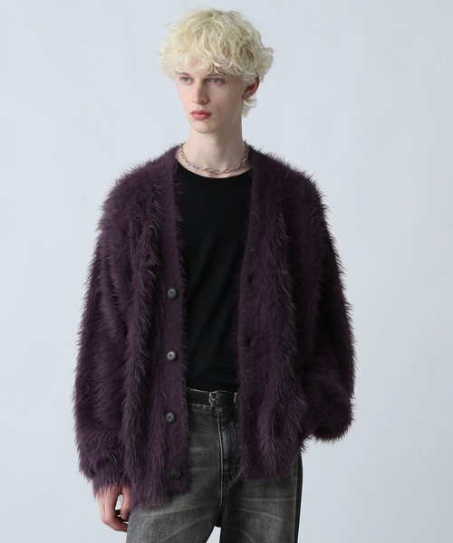 HARE(ハレ)の「ロングシャギーカーディガン(HARE)(カーディガン/ボレロ・メンズ・ブルー/ブラック/パープル/グレー/レッド・SMALL/MEDIUM)」の20枚目の写真