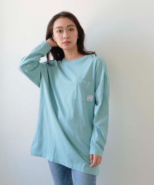 RUSTY(ラスティ)の「【RUSTY:ラスティー】レディースバックプリント胸ポケット長袖ロンT(Tシャツ/カットソー・レディース・ライトブルー/ブラック・MEDIUM)」の17枚目の写真