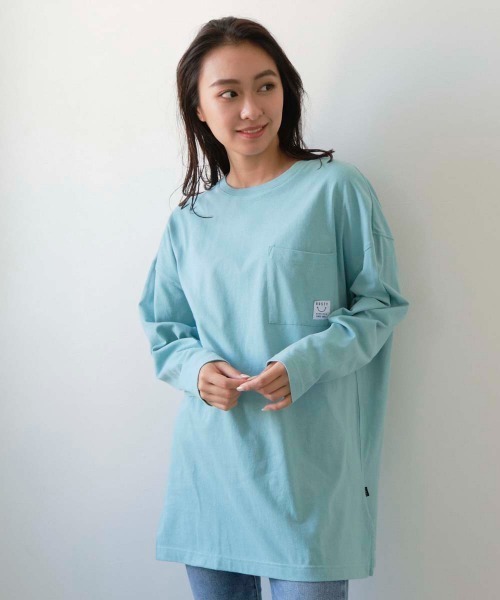RUSTY(ラスティ)の「【RUSTY:ラスティー】レディースバックプリント胸ポケット長袖ロンT(Tシャツ/カットソー・レディース・ライトブルー/ブラック・MEDIUM)」の18枚目の写真