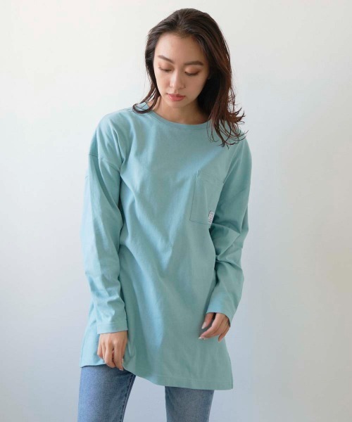 RUSTY(ラスティ)の「【RUSTY:ラスティー】レディースバックプリント胸ポケット長袖ロンT(Tシャツ/カットソー・レディース・ライトブルー/ブラック・MEDIUM)」の19枚目の写真