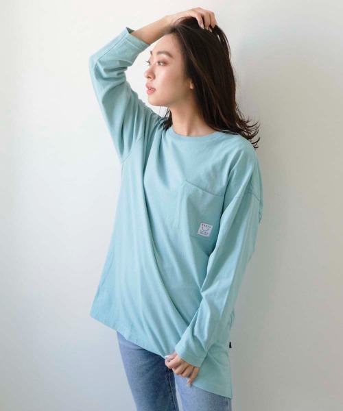 RUSTY(ラスティ)の「【RUSTY:ラスティー】レディースバックプリント胸ポケット長袖ロンT(Tシャツ/カットソー・レディース・ライトブルー/ブラック・MEDIUM)」の20枚目の写真