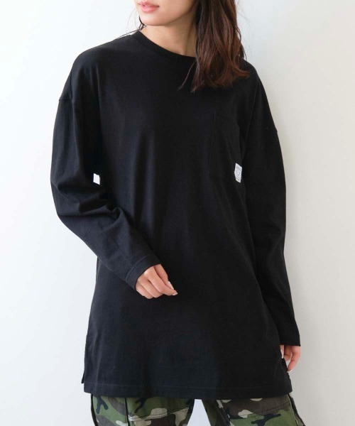 RUSTY(ラスティ)の「【RUSTY:ラスティー】レディースバックプリント胸ポケット長袖ロンT(Tシャツ/カットソー・レディース・ライトブルー/ブラック・MEDIUM)」の7枚目の写真