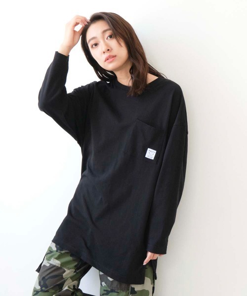 RUSTY(ラスティ)の「【RUSTY:ラスティー】レディースバックプリント胸ポケット長袖ロンT(Tシャツ/カットソー・レディース・ライトブルー/ブラック・MEDIUM)」の11枚目の写真