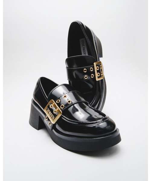 STEVE MADDEN(スティーブマデン)の「ビッグバックルデザインローファー/S.MADDEN BRIDGETON-VA(ローファー・レディース・ブラック・24.5cm/24.0cm/23.5-24/23.5cm/23.0cm/22.5cm)」の1枚目の写真