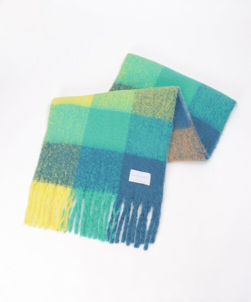 LBC（エルビーシー）の「バルキーフリンジマフラー（マフラー・レディース・グレー/グリーン系/ピンク系/オレンジ系/オフホワイト/サックスブルー・FREE）」の7枚目の写真