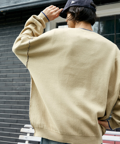 PUBLUX(パブリュクス)の「PUBLUX/パブリュクス 配色ニットカーディガン(限定展開)(カーディガン/ボレロ・メンズ・ベージュ/ブラック/グレー・SMALL/MEDIUM/LARGE)」の19枚目の写真