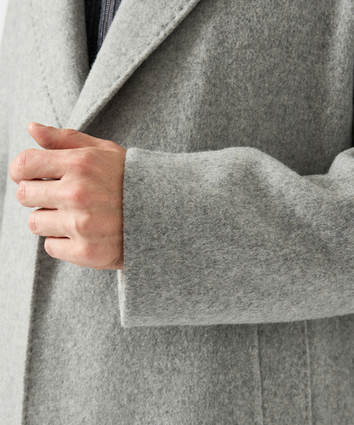 DESIGNWORKS(デザインワークス)の「Super110's バルカラーコート / リバー仕立て(ステンカラーコート・メンズ・グレー・50/48/46/44)」の7枚目の写真