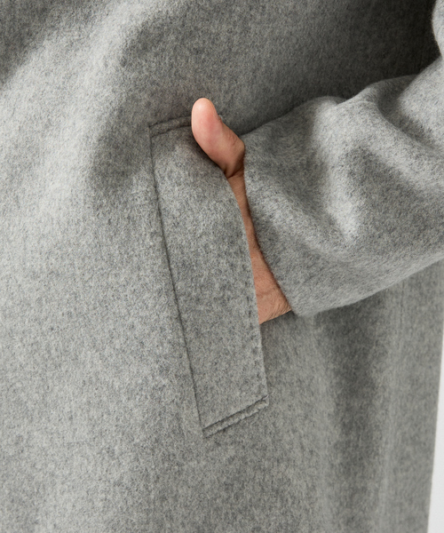 DESIGNWORKS(デザインワークス)の「Super110's バルカラーコート / リバー仕立て(ステンカラーコート・メンズ・グレー・50/48/46/44)」の8枚目の写真