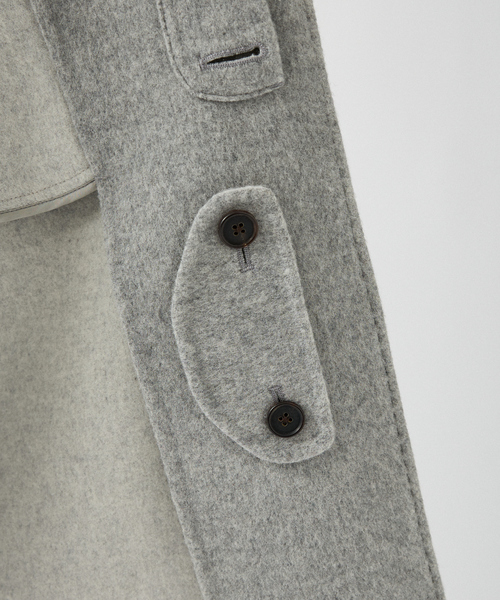 DESIGNWORKS(デザインワークス)の「Super110's バルカラーコート / リバー仕立て(ステンカラーコート・メンズ・グレー・50/48/46/44)」の12枚目の写真
