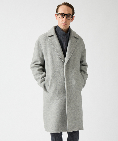 DESIGNWORKS(デザインワークス)の「Super110's バルカラーコート / リバー仕立て(ステンカラーコート・メンズ・グレー・50/48/46/44)」の13枚目の写真