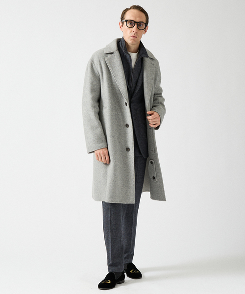 DESIGNWORKS(デザインワークス)の「Super110's バルカラーコート / リバー仕立て(ステンカラーコート・メンズ・グレー・50/48/46/44)」の15枚目の写真