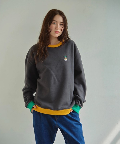 go slow caravan（ゴースローキャラバン）の「Duckster/ダックスター　OJISAN刺繍マルチカラー スウェット（スウェット・メンズ・グレー/ネイビー/ブラック/チャコールグレー・MEDIUM/LARGE/X-LARGE）」の22枚目の写真