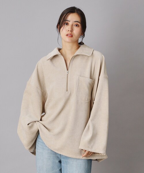 PROVOKE （プロヴォーク）の「provoke（プロヴォーク）ハーフジッププルオーバー（Tシャツ/カットソー・レディース・ブラウン系その他/ライトベージュ・00）」の2枚目の写真