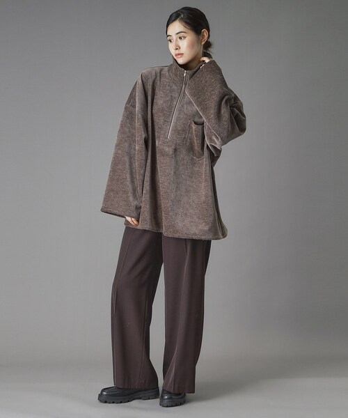 PROVOKE （プロヴォーク）の「provoke（プロヴォーク）ハーフジッププルオーバー（Tシャツ/カットソー・レディース・ブラウン系その他/ライトベージュ・00）」の5枚目の写真