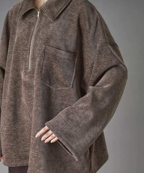 PROVOKE （プロヴォーク）の「provoke（プロヴォーク）ハーフジッププルオーバー（Tシャツ/カットソー・レディース・ブラウン系その他/ライトベージュ・00）」の11枚目の写真