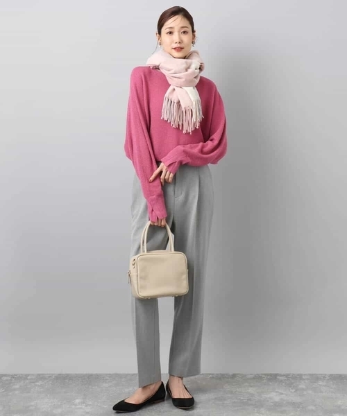 MK MICHEL KLEIN（エムケーミッシェルクラン）の「ツイード調両面起毛テーパードパンツ/洗える（その他パンツ・レディース・ダークグレー/ライトグレー・36/38/40）」の8枚目の写真