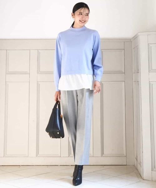 MK MICHEL KLEIN（エムケーミッシェルクラン）の「ツイード調両面起毛テーパードパンツ/洗える（その他パンツ・レディース・ダークグレー/ライトグレー・36/38/40）」の11枚目の写真