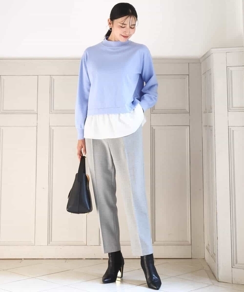 MK MICHEL KLEIN（エムケーミッシェルクラン）の「ツイード調両面起毛テーパードパンツ/洗える（その他パンツ・レディース・ダークグレー/ライトグレー・36/38/40）」の12枚目の写真