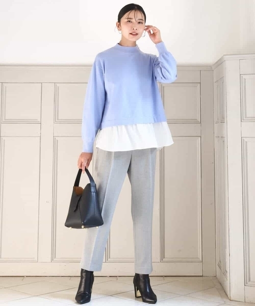 MK MICHEL KLEIN（エムケーミッシェルクラン）の「ツイード調両面起毛テーパードパンツ/洗える（その他パンツ・レディース・ダークグレー/ライトグレー・36/38/40）」の13枚目の写真