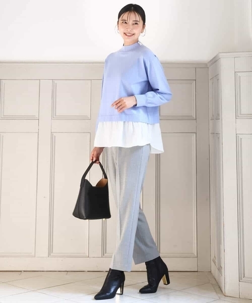 MK MICHEL KLEIN（エムケーミッシェルクラン）の「ツイード調両面起毛テーパードパンツ/洗える（その他パンツ・レディース・ダークグレー/ライトグレー・36/38/40）」の14枚目の写真