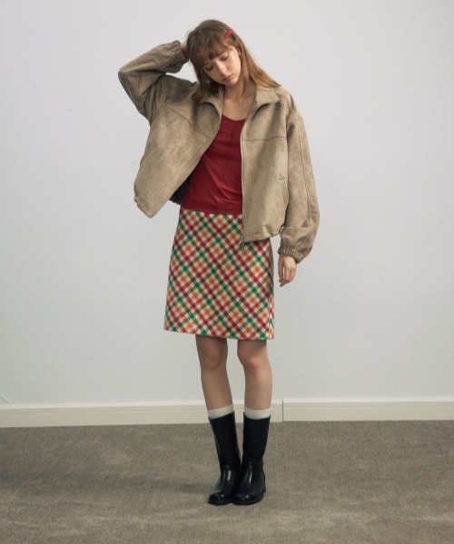 gossip！ロサンゼルス（ゴシップロサンゼルス）の「【Y2Kガーリー】レトロ配色チェックAラインスカート／ミディ丈（スカート・レディース・マルチ・M/S/L）」の2枚目の写真